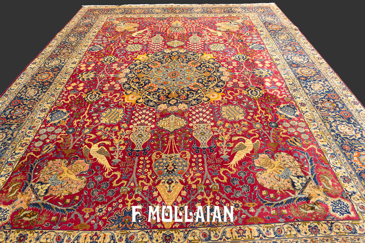 Tabriz Rug Lion Design n°:436685